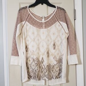 Miss Me Studded Longstreet Blouse Sz L